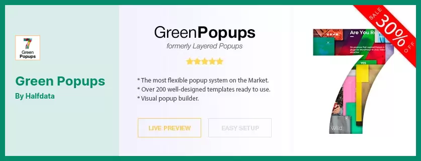 Complemento de ventanas emergentes verdes - Complemento emergente para WordPress
