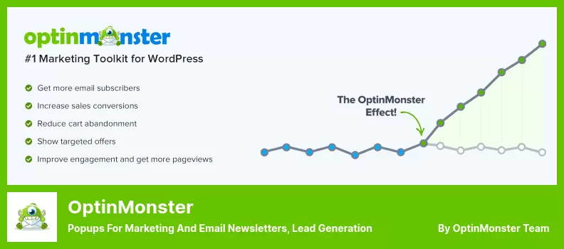 Complemento OptinMonster: ventanas emergentes para boletines de marketing y correo electrónico, generación de clientes potenciales