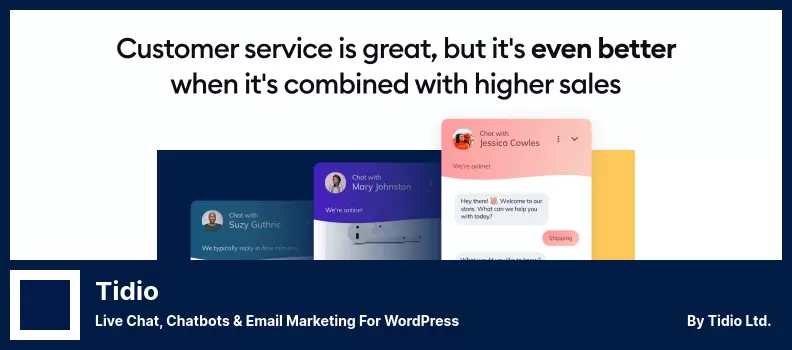 Tidioプラグイン-WordPressのライブチャット、チャットボット、メールマーケティング