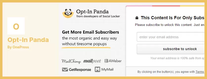 Opt-In Panda Plugin - Opt-In Locker และการยืนยันอีเมลด่วน