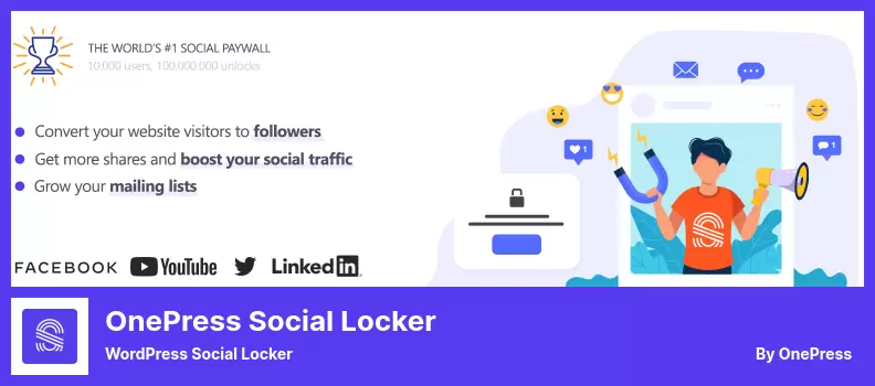 ปลั๊กอิน OnePress Social Locker - WordPress Social Locker