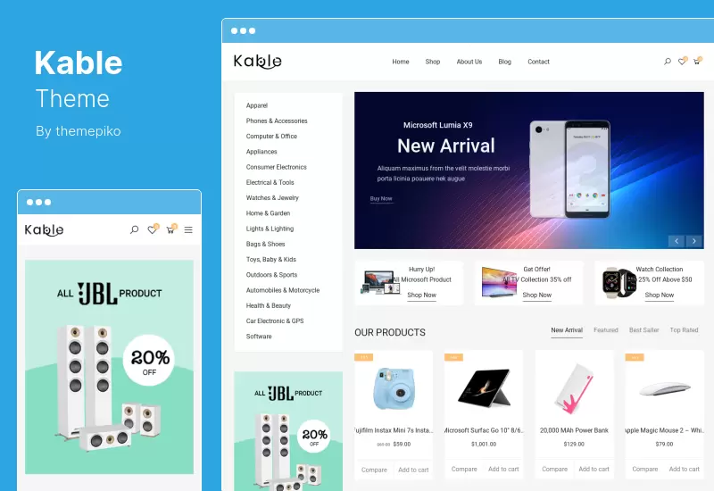 ธีม Kable - ธีม WordPress WooCommerce อเนกประสงค์