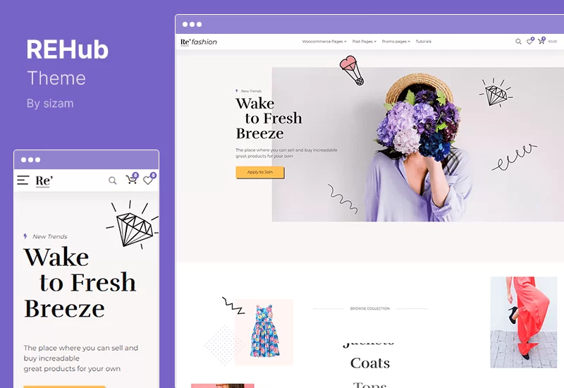 ธีม REHub - การเปรียบเทียบราคา ธีม WordPress ตลาดผู้ขายหลายราย
