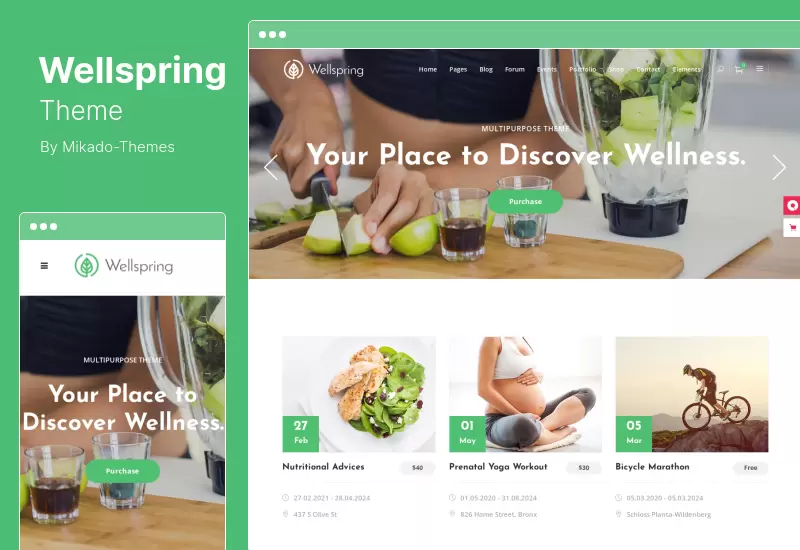 Tema Wellspring - Salud, Estilo de Vida Bienestar Tema de WordPress