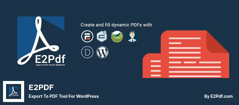 Complemento E2PDF - Herramienta de exportación a PDF para WordPress