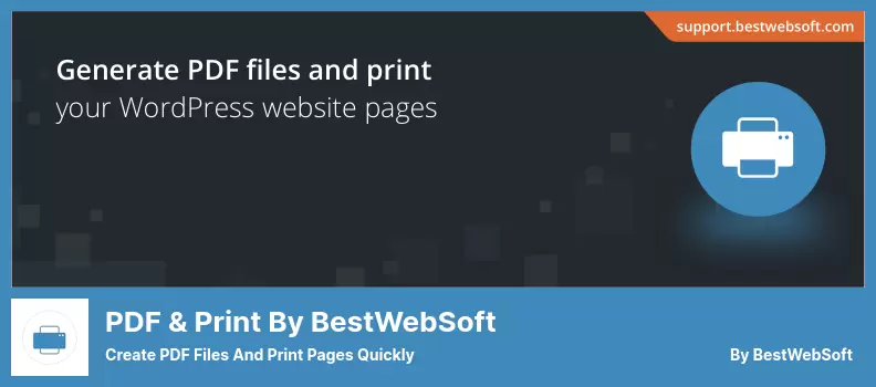 PDF & Print by BestWebSoft Plugin: cree archivos PDF e imprima páginas rápidamente