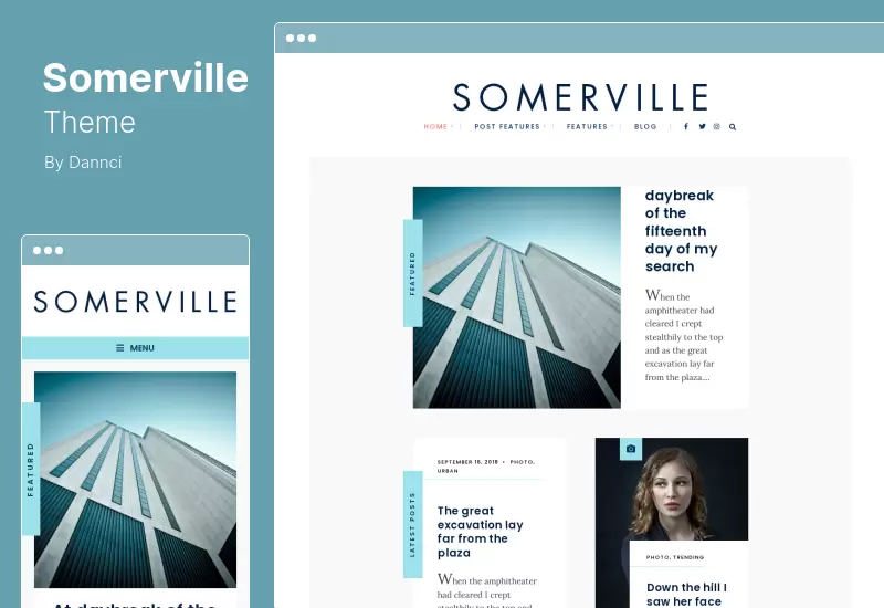 Somerville Theme - 極簡版式第一個 WordPress 作家主題