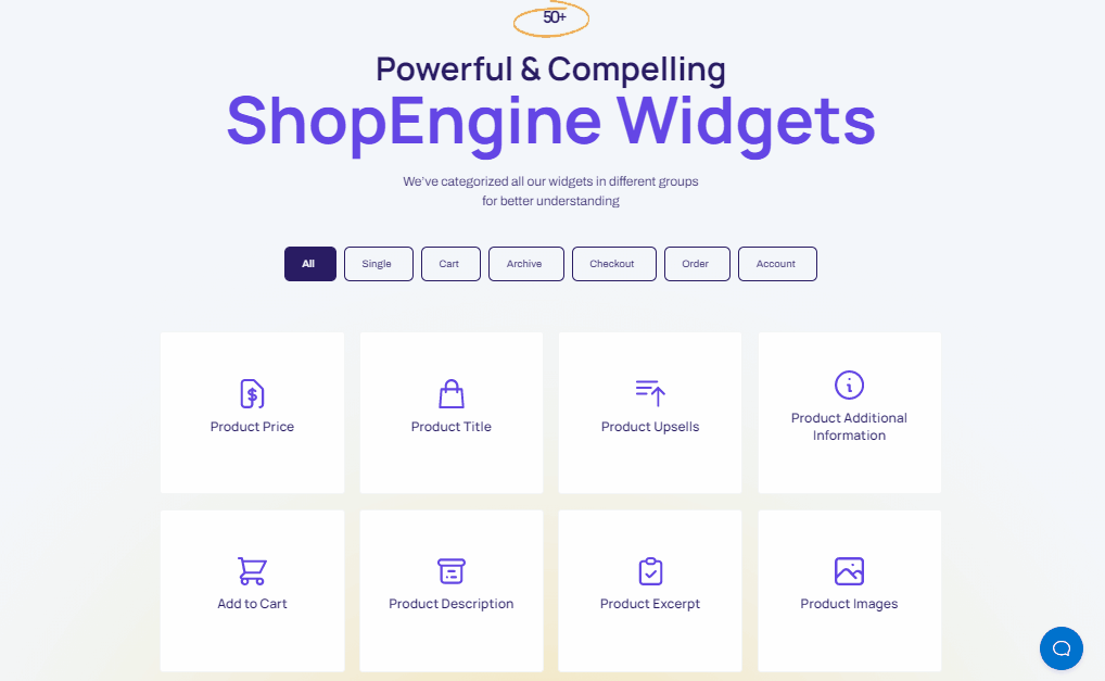 ShopEngine 50 多個免費小工具
