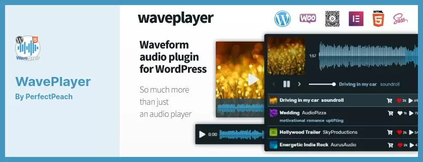 ปลั๊กอิน WavePlayer - เครื่องเล่นเสียง Waveform สำหรับ WordPress และ WooCommerce