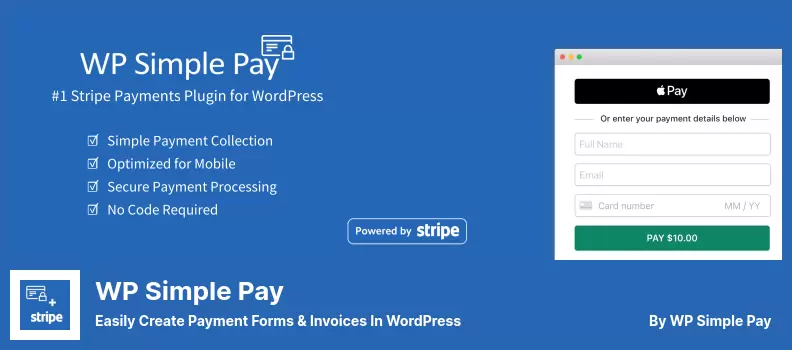 WP Simple Pay 插件 - 在 WordPress 中轻松创建付款表格和发票