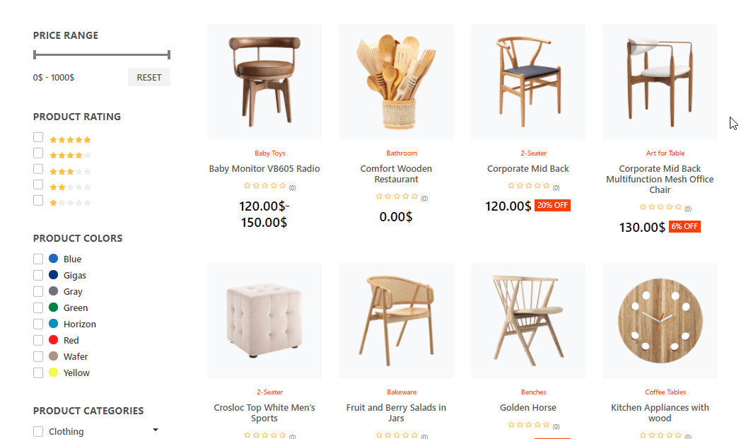 WooCommerce-Shopseite