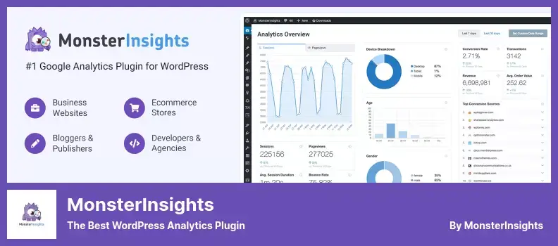 ปลั๊กอิน MonsterInsights - ปลั๊กอิน WordPress Analytics ที่ดีที่สุด