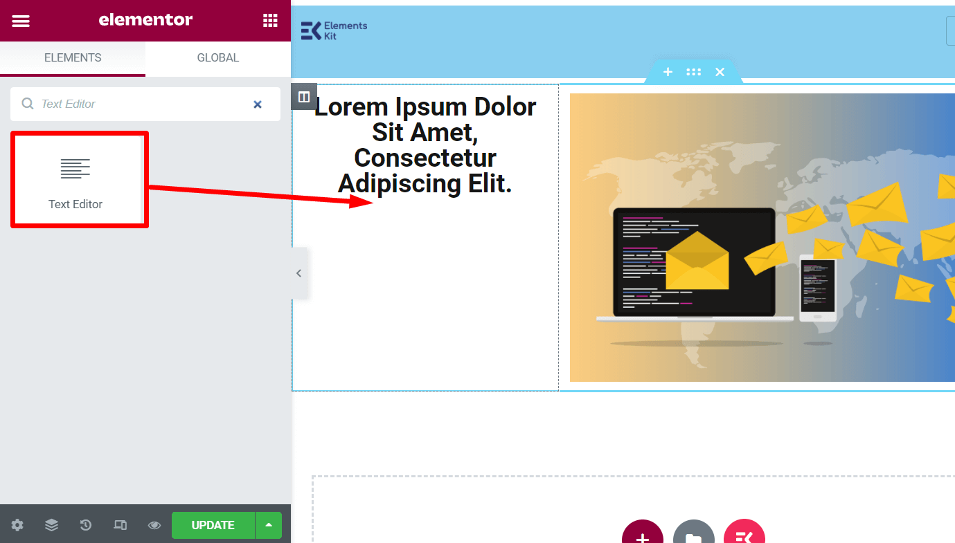 cum să adăugați texte în secțiunea eroi a site-ului web