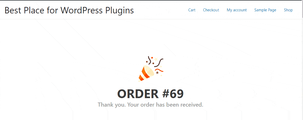 หน้าตัวอย่างหน้าขอบคุณที่กำหนดเองของ WooCommerce