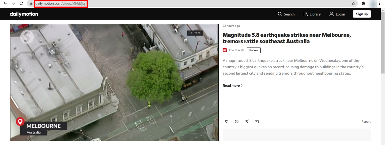 Dailymotion 視頻網址。