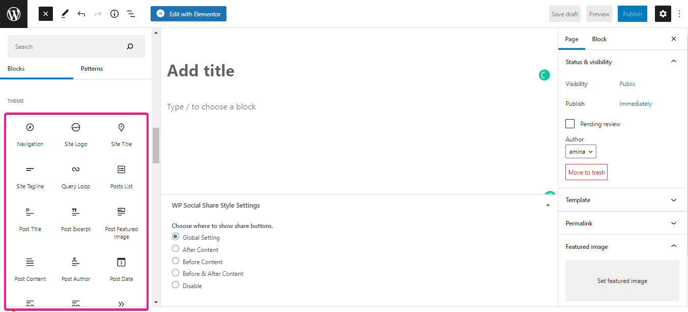 WordPress 5.9 功能之一的新樣式界面