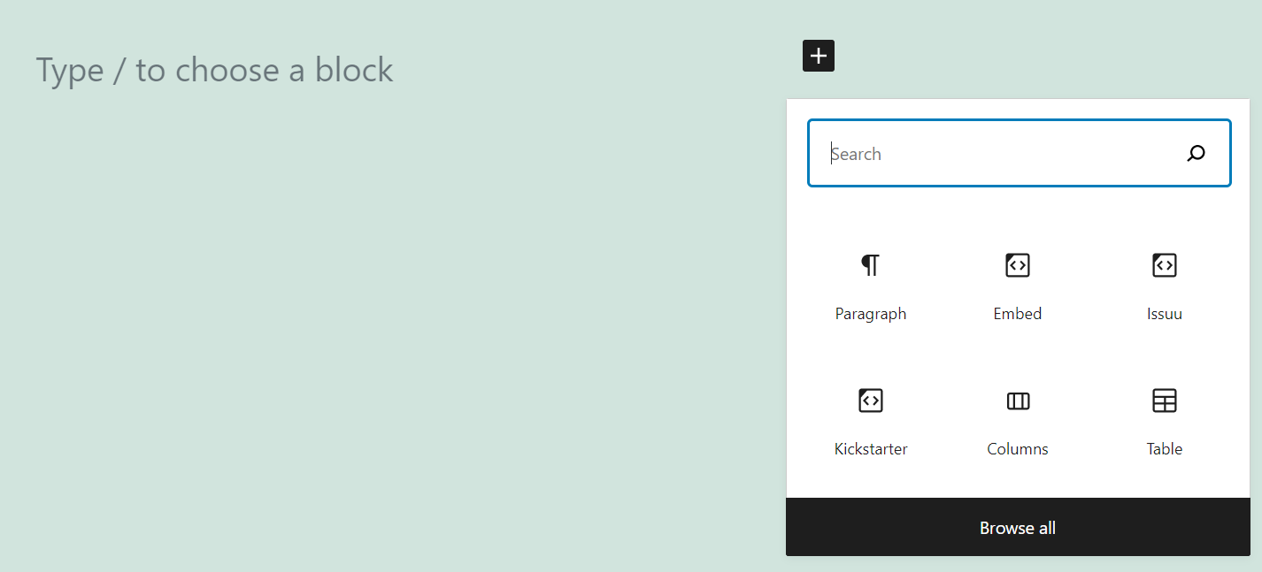 在 WordPress 中添加 Kickstarter 块