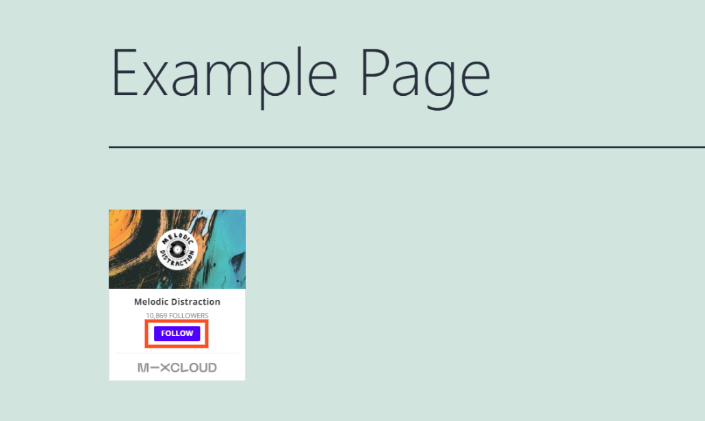 Profil Mixcloud yang disematkan di WordPress.