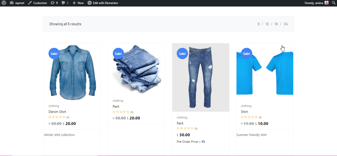 定製商店頁面的最終外觀