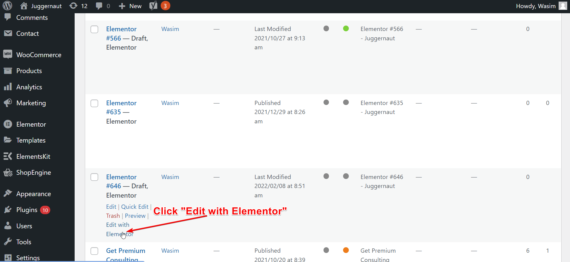 使用 Elementor 窗口打开页面