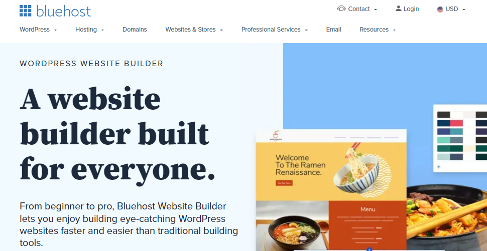 Bluehost 網站建設者