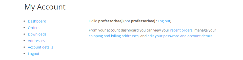 woocommerce 默認帳戶頁面