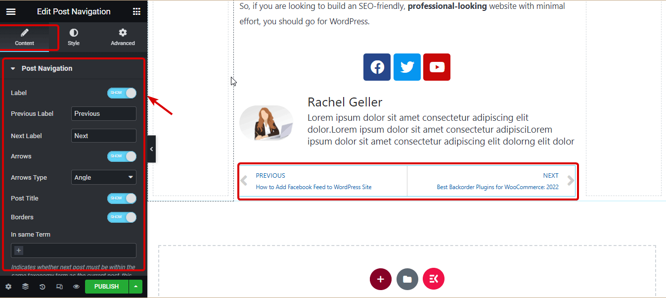 Elementor post impaginazione widget pagina blog personalizzata elementor