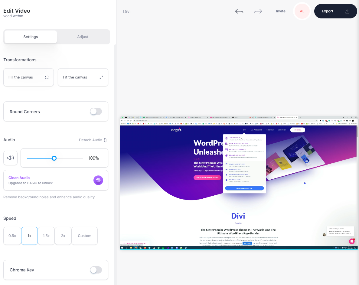 Mengedit video menggunakan VEED.IO