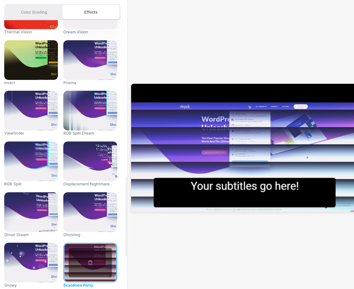 Menambahkan filter menggunakan editor VEED.IO