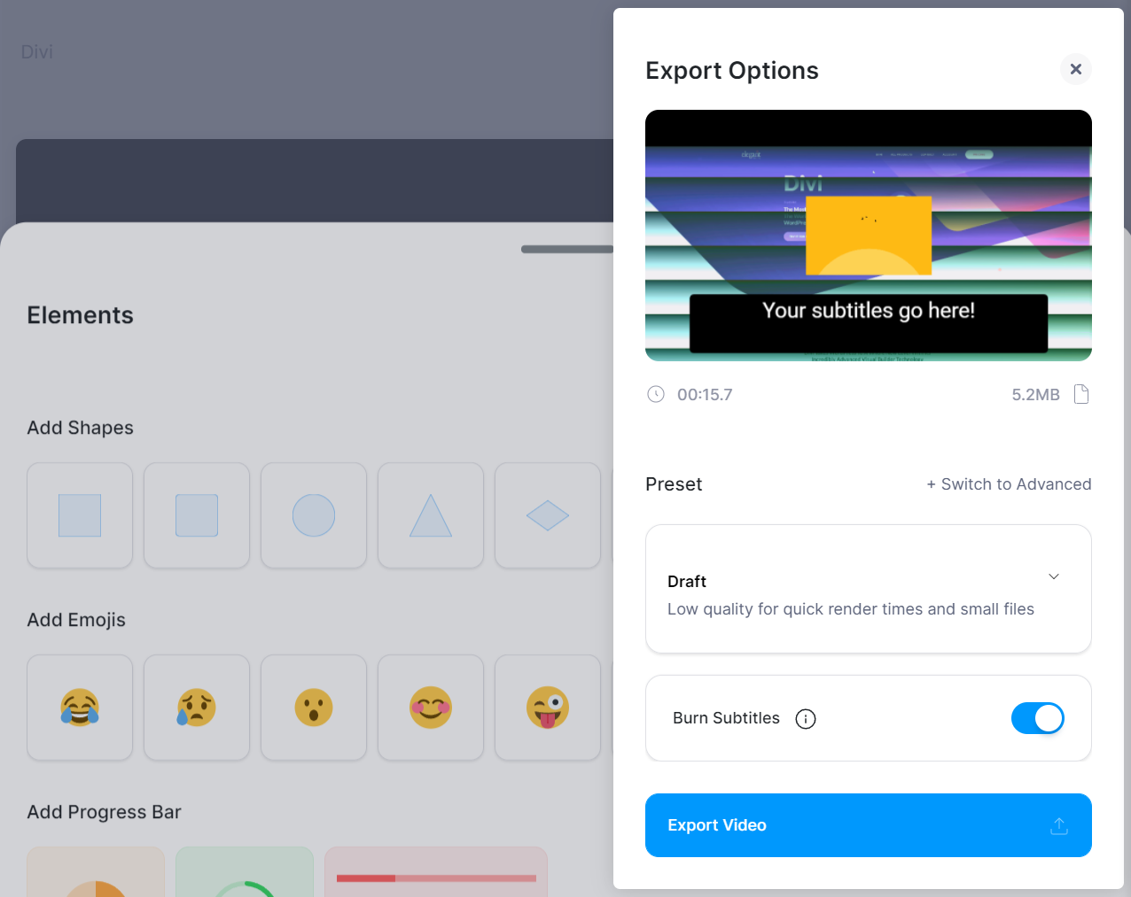 Mengekspor file VEED.IO