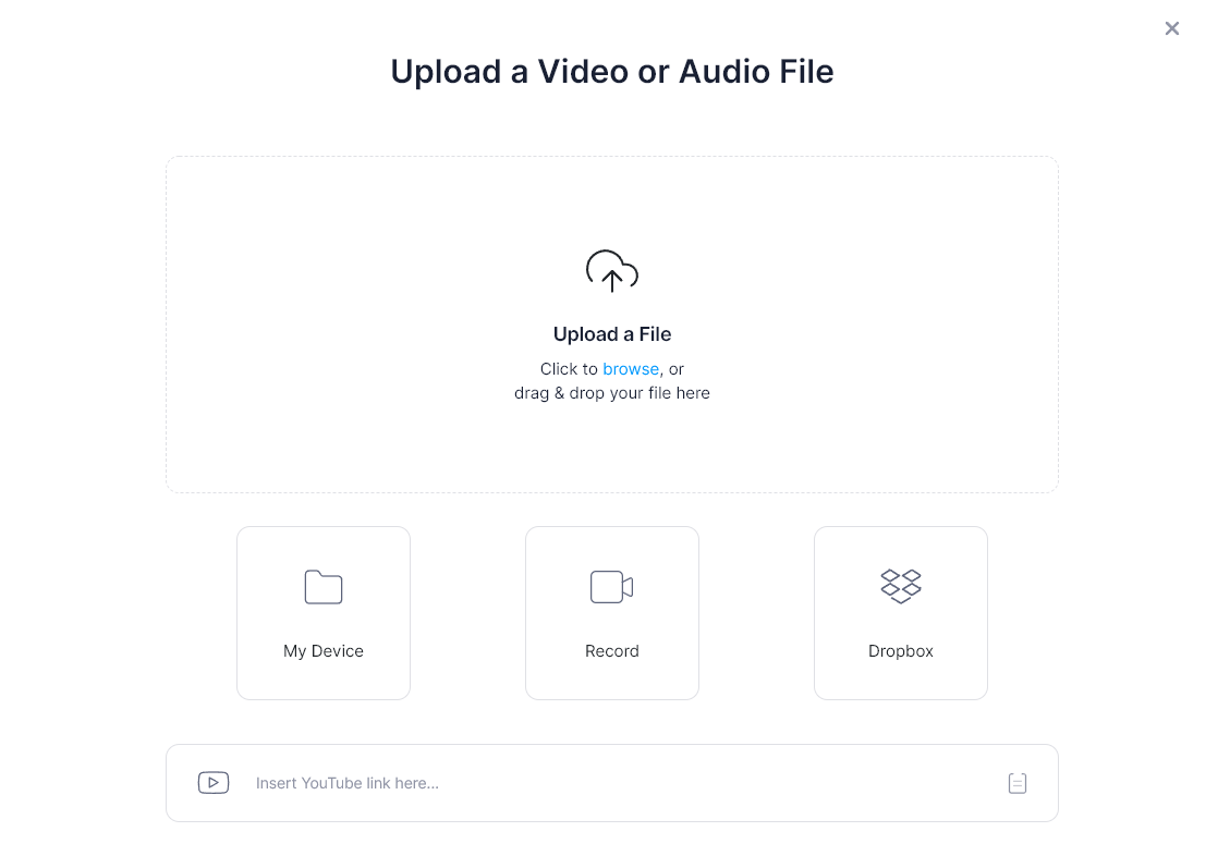 Mengunggah video ke VEED.IO