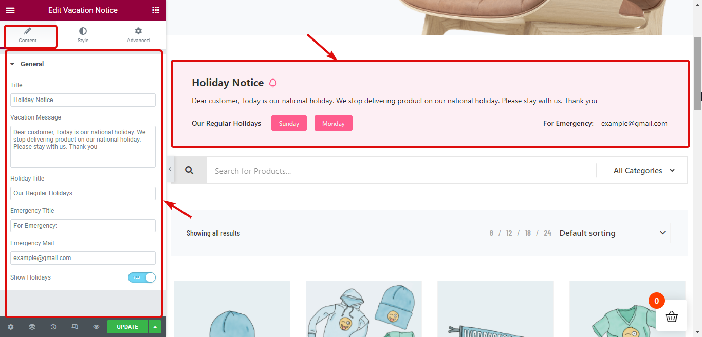 ShopEngine新功能自定義ShopEngine放假通知