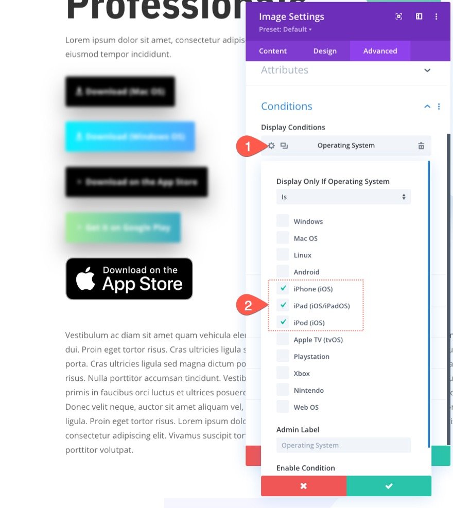 diviでそれぞれのオペレーティングシステムのダウンロードボタンを表示する