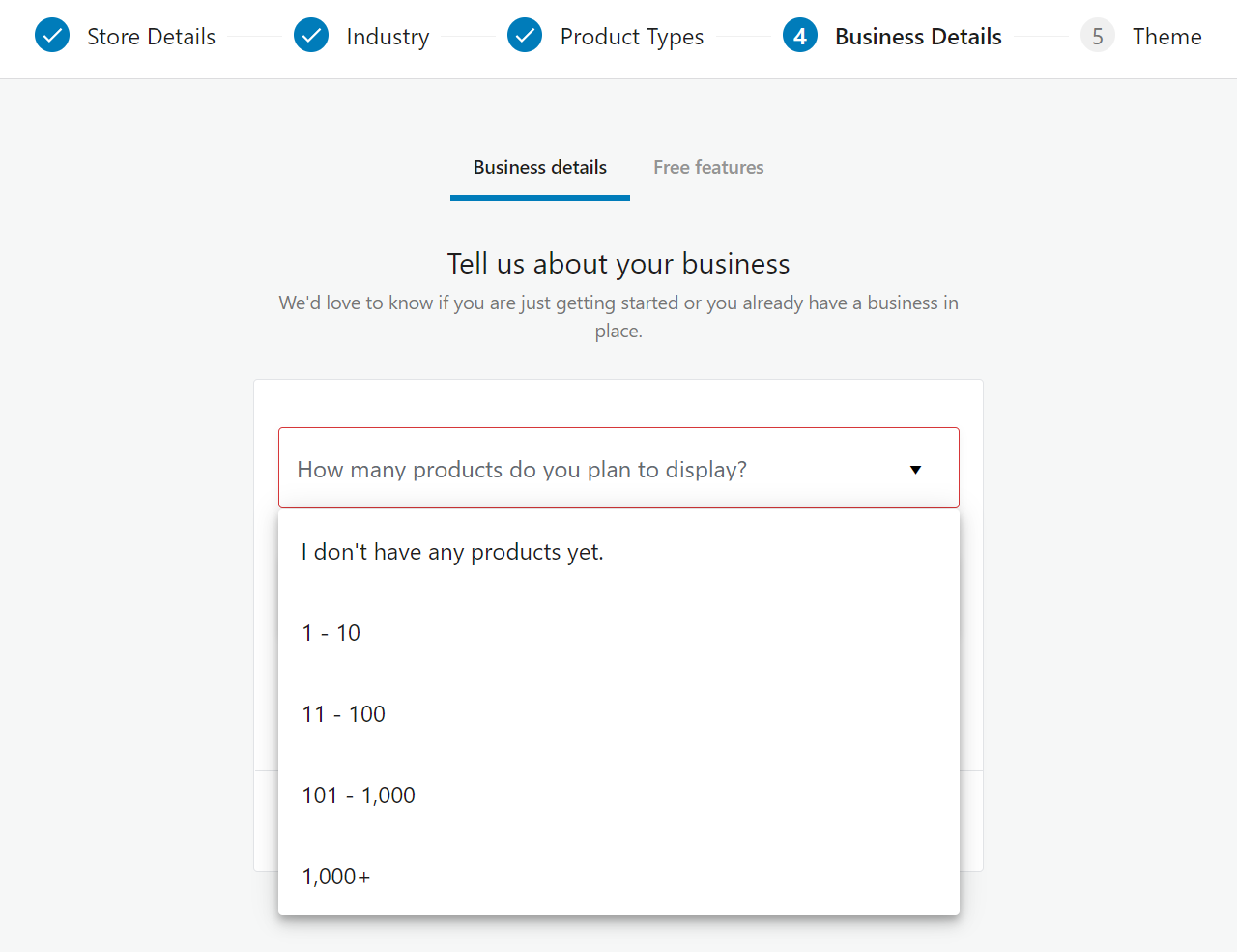 تحديد عدد المنتجات التي تخطط لبيعها في WooCommerce