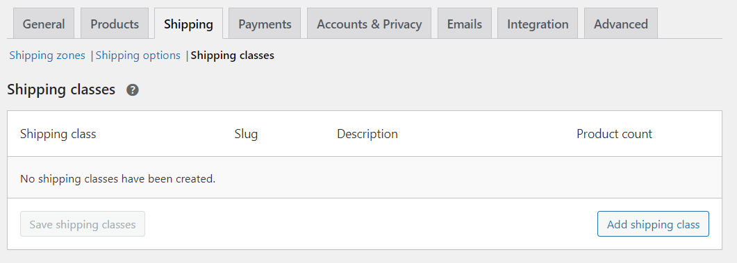 WooCommerce 運輸類設置