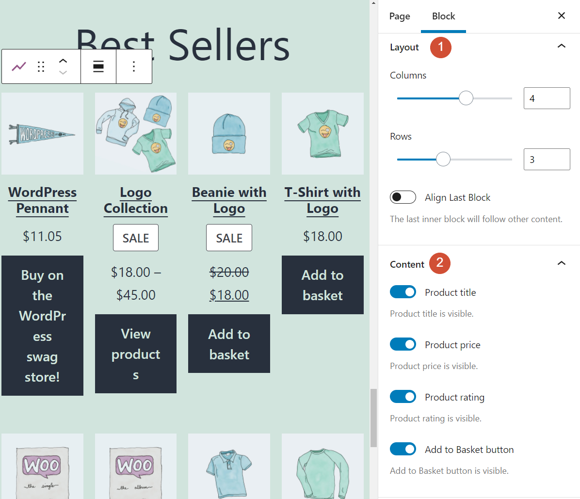Настройки блока самых продаваемых товаров в WooCommerce
