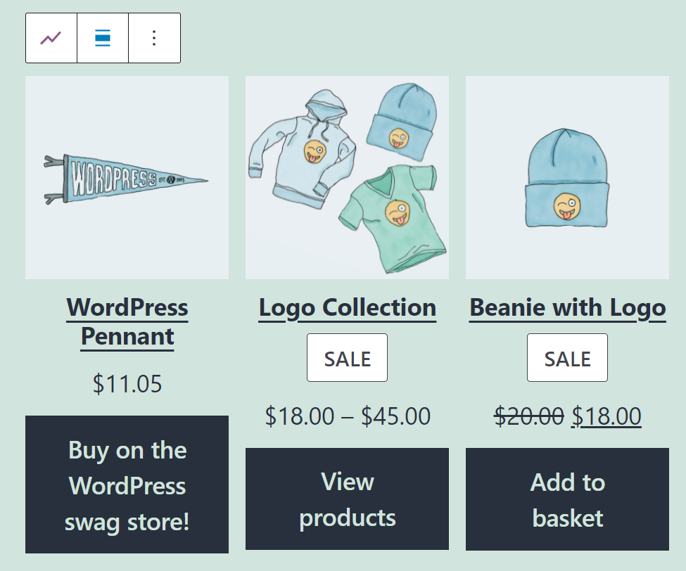 Сетка продуктов WooCommerce