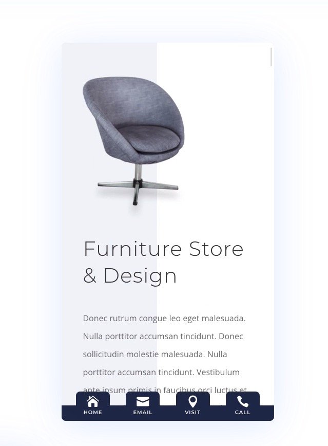 barre a piè di pagina adesive divi mobile