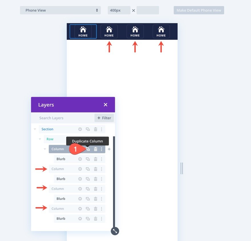 barre a piè di pagina adesive divi mobile
