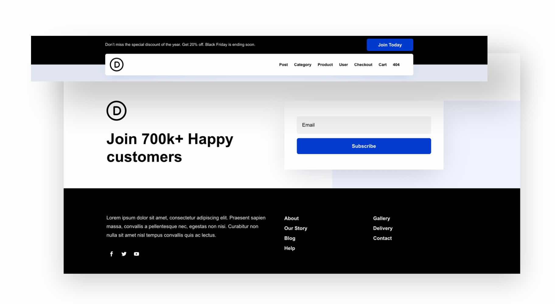 paket header footer divi black friday