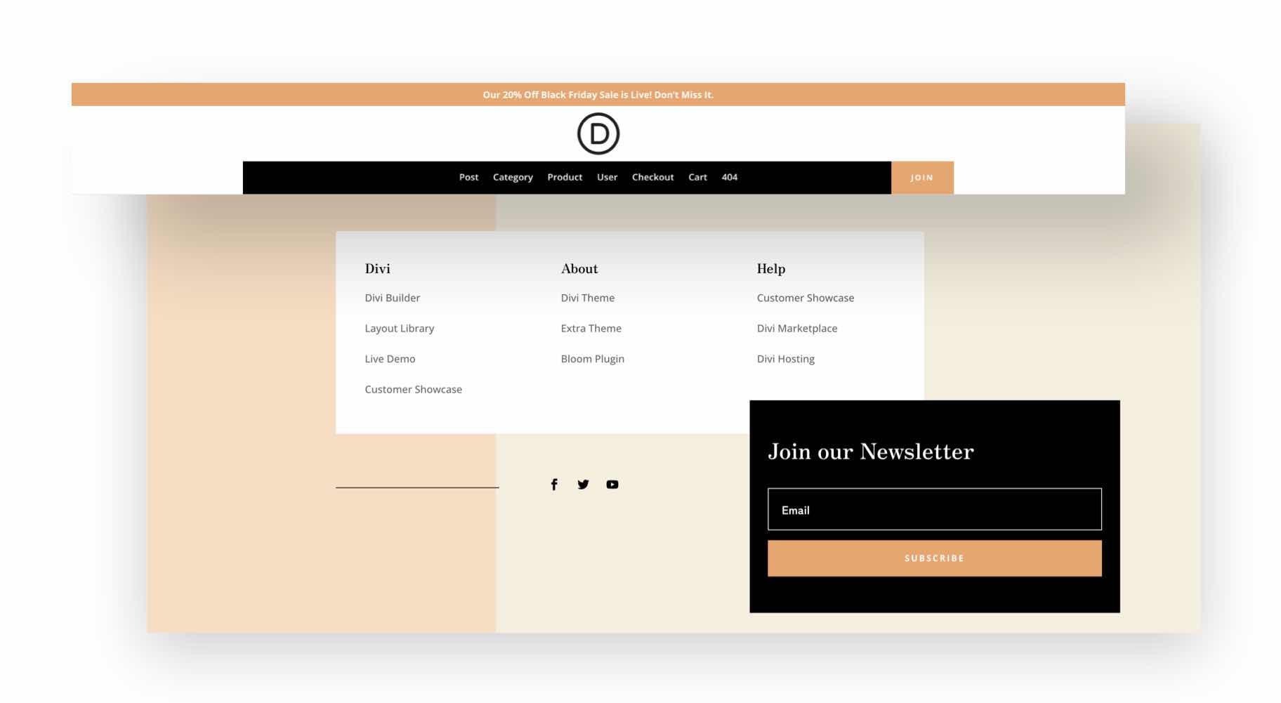 paket header footer divi black friday