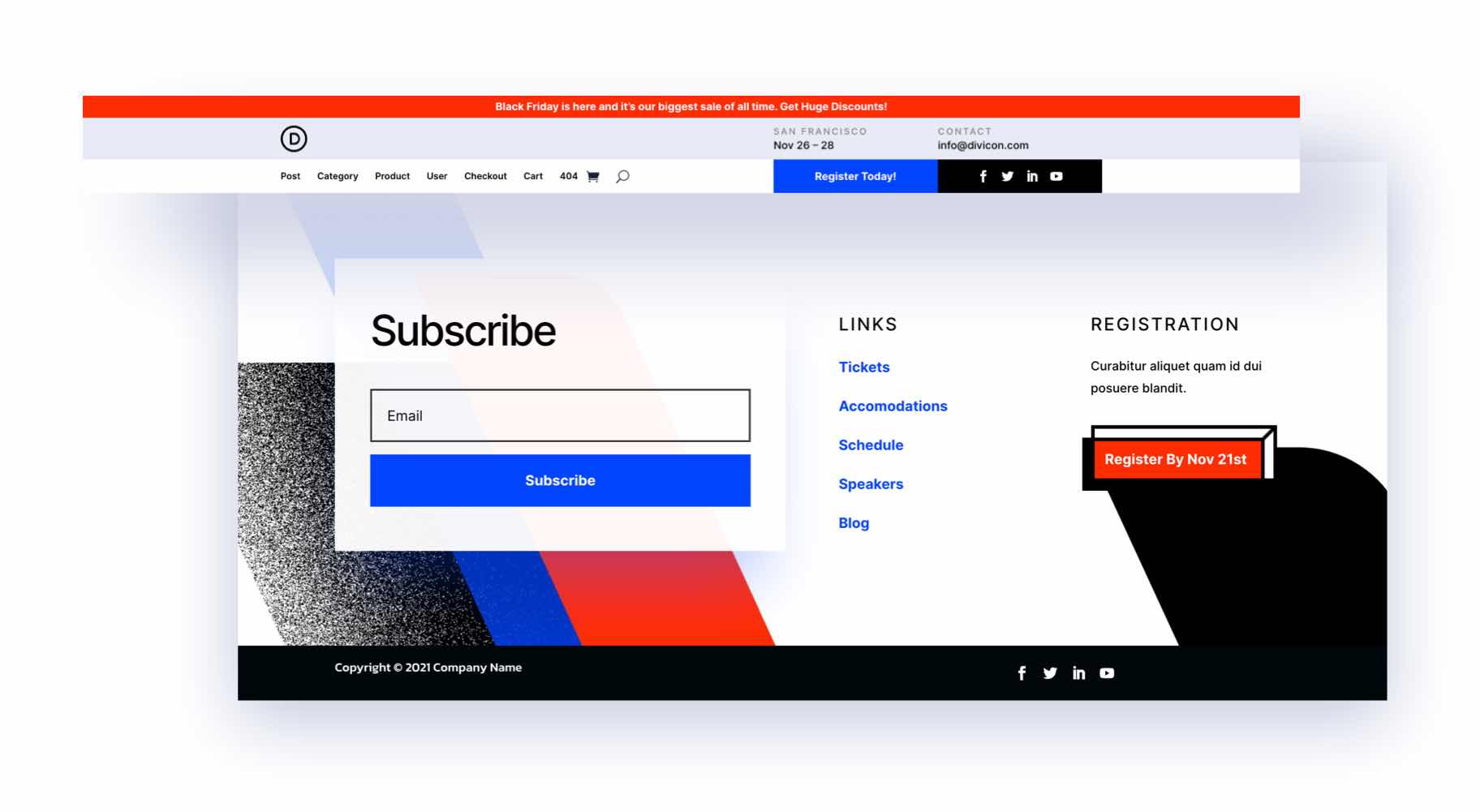 paket header footer divi black friday