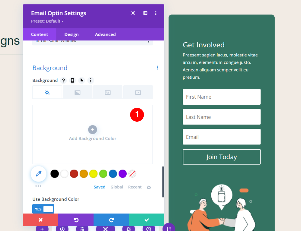 Aggiungi l'opzione e-mail al piè di pagina di Divi con un modulo Divi