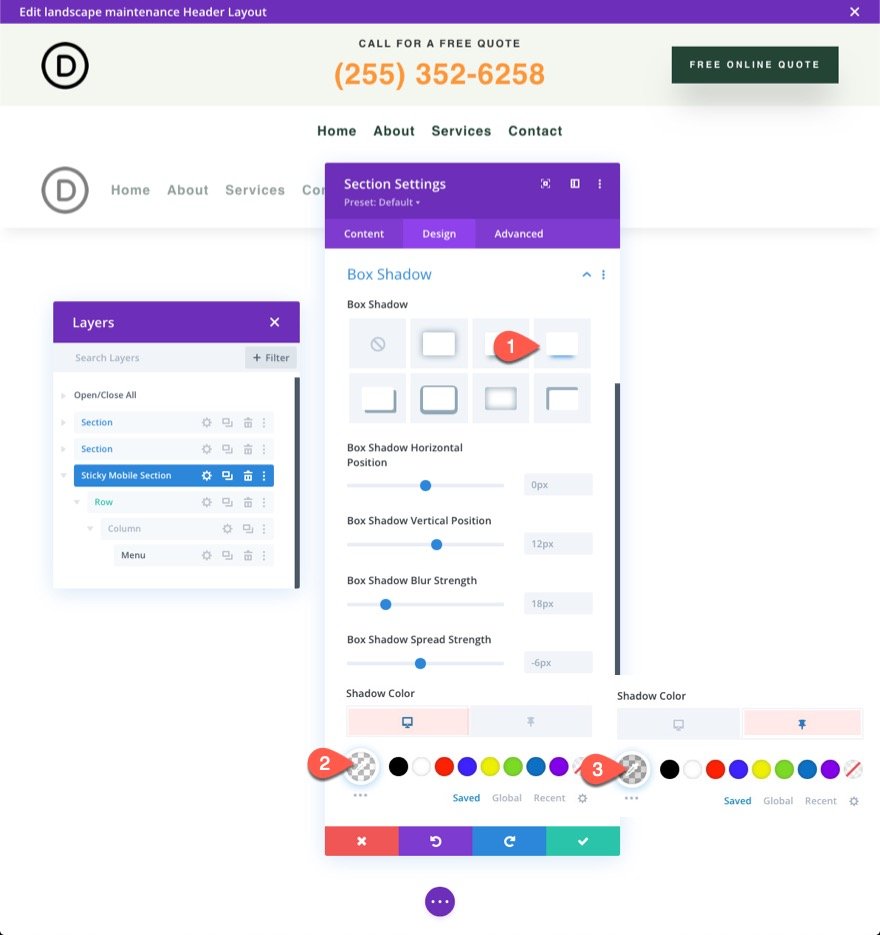 En-tête collant Divi pour mobile