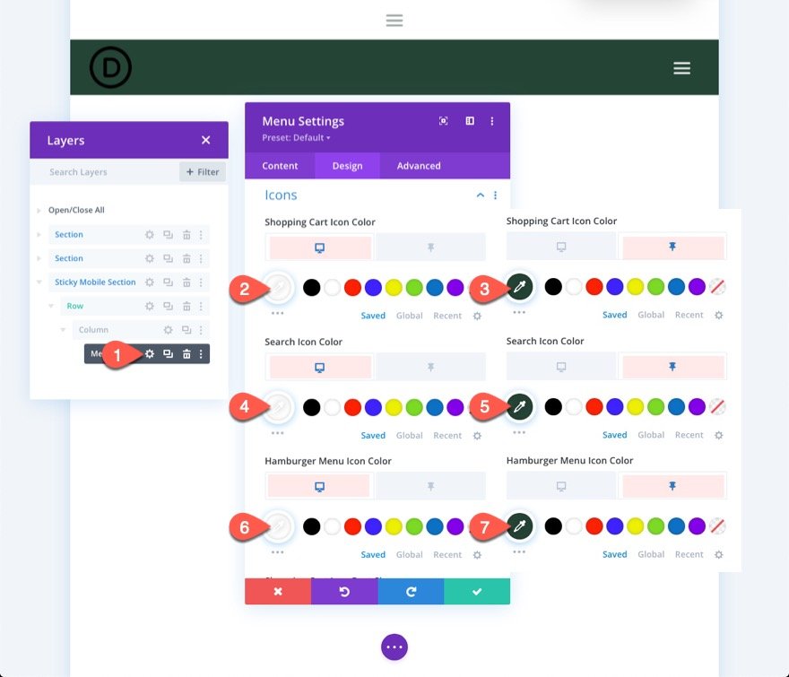 En-tête collant Divi pour mobile