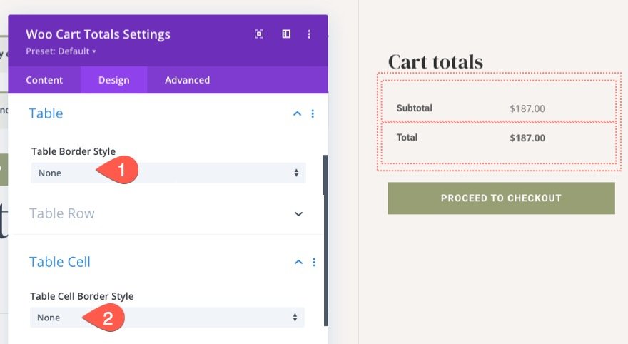 Șablon de pagină de coș Divi WooCommerce