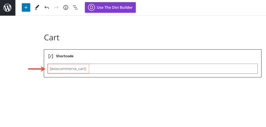 Șablon de pagină de coș Divi WooCommerce