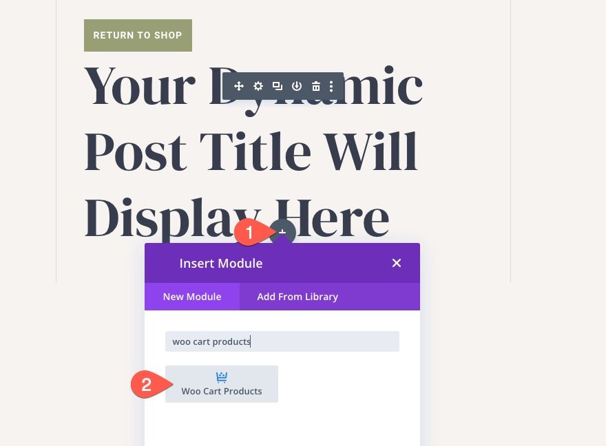 Șablon de pagină de coș Divi WooCommerce