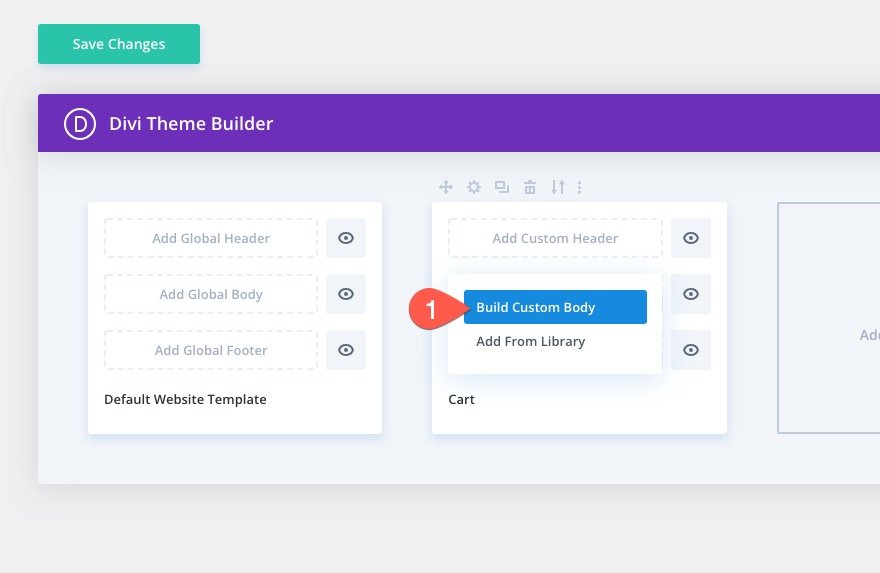 Șablon de pagină de coș Divi WooCommerce