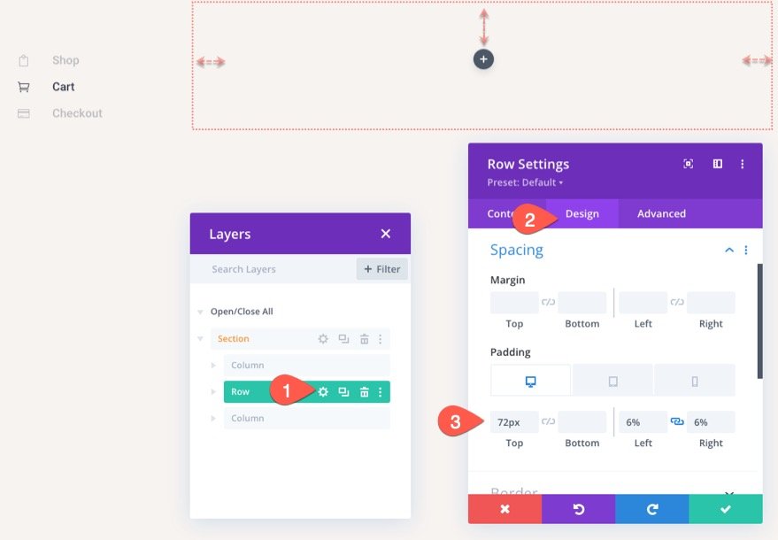 Șablon de pagină de coș Divi WooCommerce